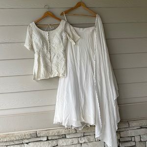 Karishma kapoor inspired white mirror sharara